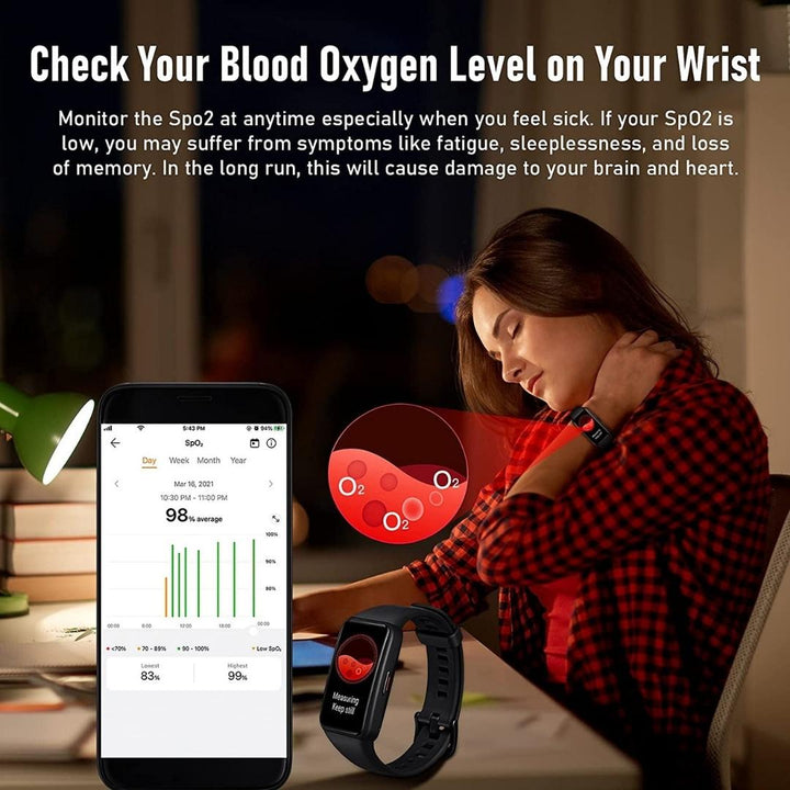 honor band 6 blood oxygen monitor